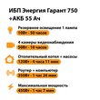 ИБП для котла Энергия Гарант 750 + Аккумулятор 55 Ач 12 В (450Вт - 67мин) - ИБП и АКБ - ИБП для котлов - Магазин стабилизаторов напряжения Ток-Про